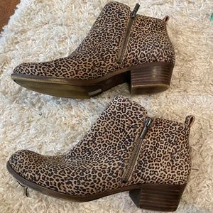 Lucky Brand Leopard Booties, Size 10